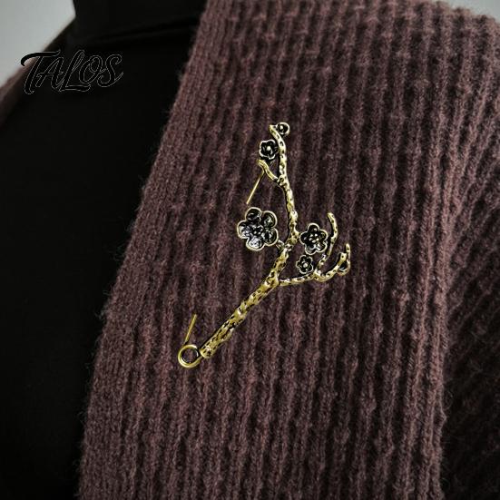 Coats Decorative Pin Vintage Bronze Safety Pin, Large Feather Bird Leaf Flower Lapel Elegant Men Women Brooch for Coats, Jackets, Hats, Bags Design