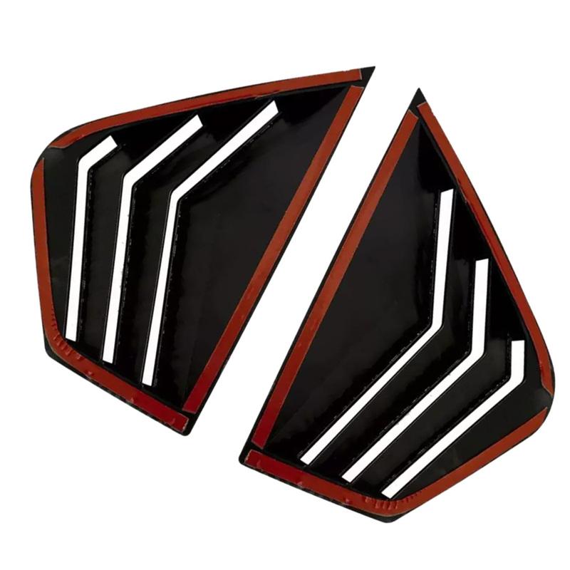 For Kia Optima K5 2011-2015 Rear Side Window Louvers Air Vent Scoop Shades Cover Trim Glossy Black/ Carbon Fiber Black