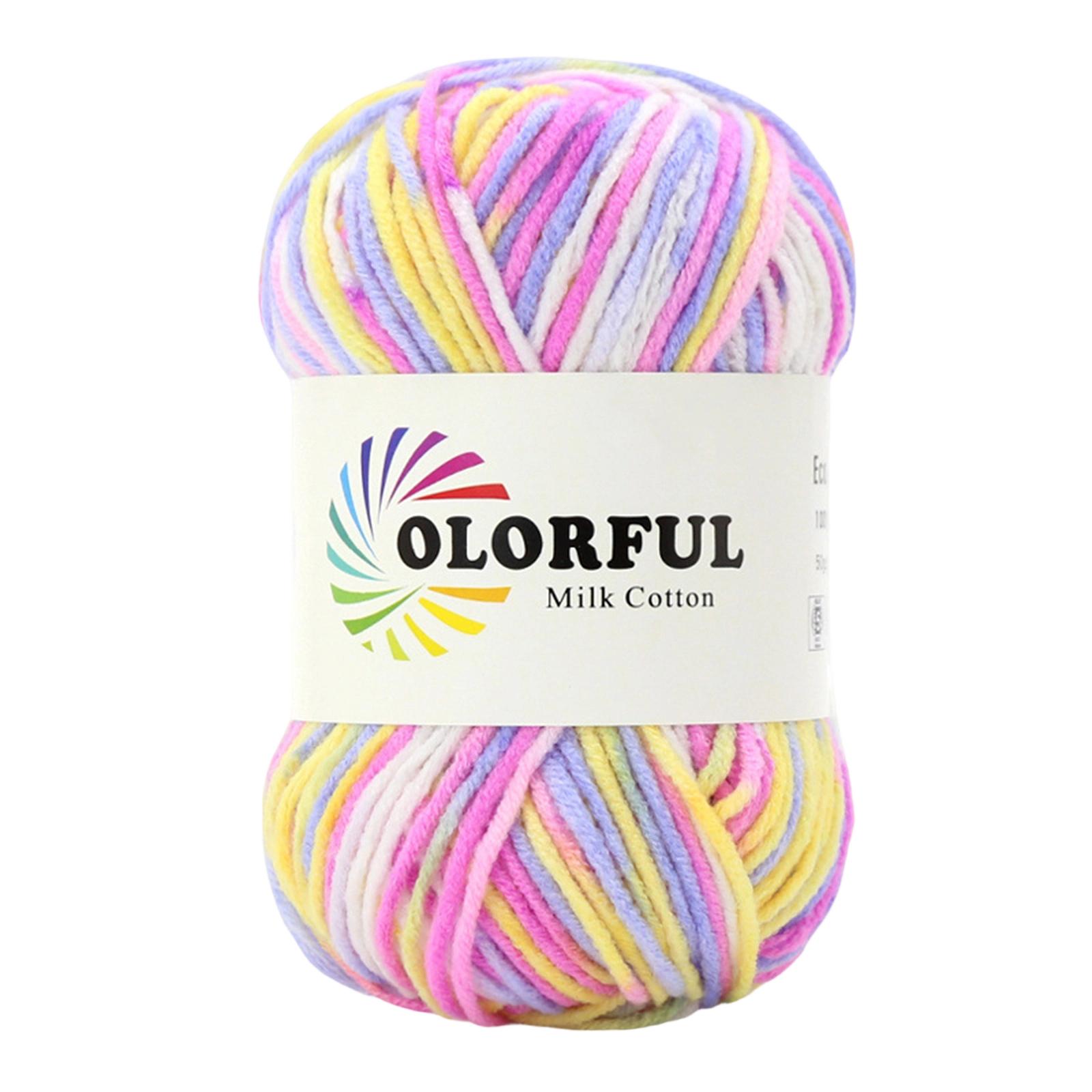 

Colorful Hand Knitting 50g Knitting Crochet Milk Soft Baby Cotton Wool Yarn One Size