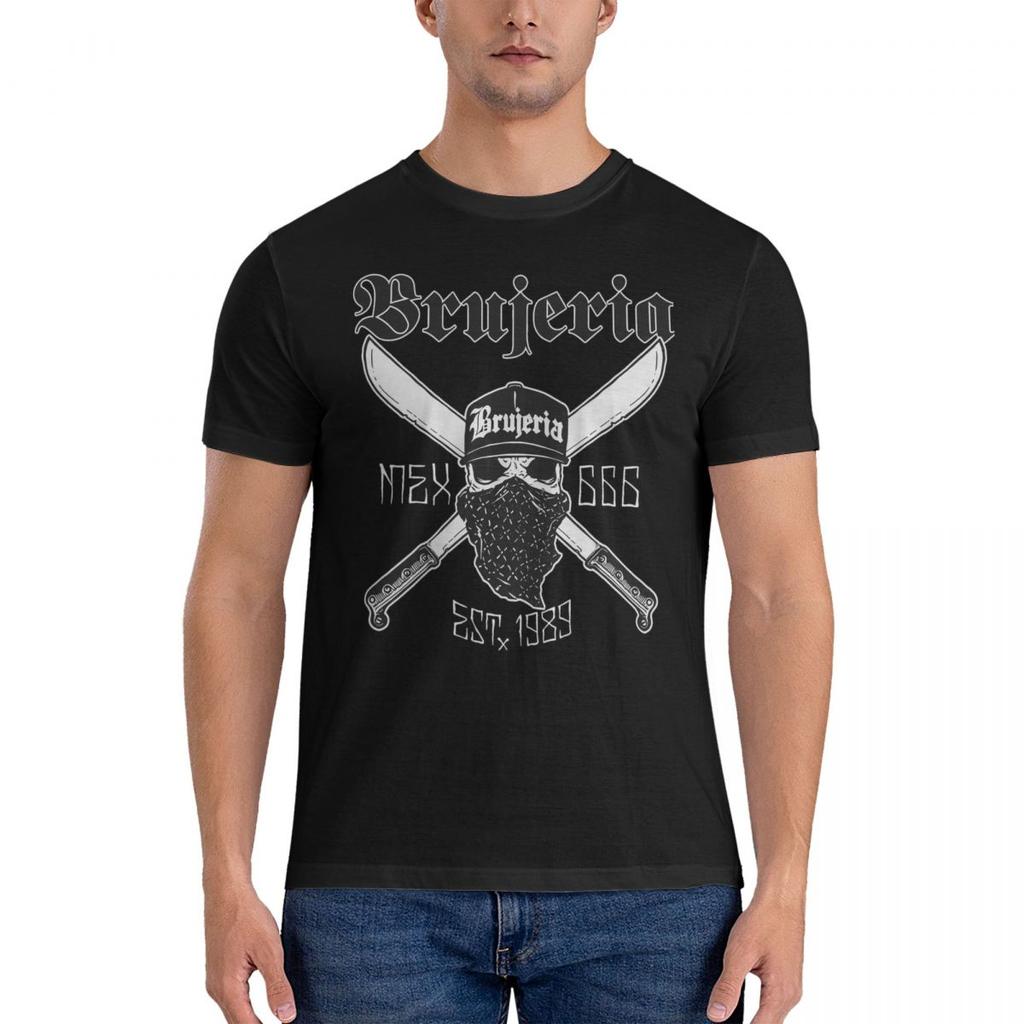 Brujeria Band Metall Herren T-Shirts Baumwoll Tops Sommer Vintage Kurzarm T-Shirt Rundhals Mode Print T-Shirt Große Größe