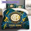 Set Copripiumino Personalizzato con Motivo Inter Milano Decorazione per la Casa Regalo (1 * copripiumino + 2 * federe senza imbottitura)