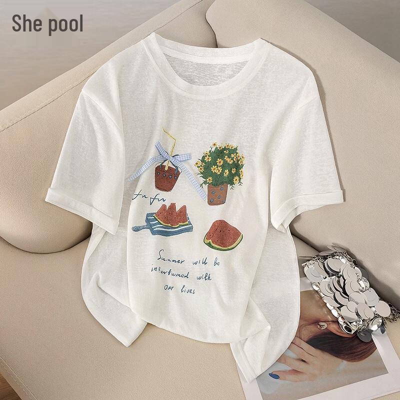Women s Fun Print Loose Short Sleeve T-Shirt XL