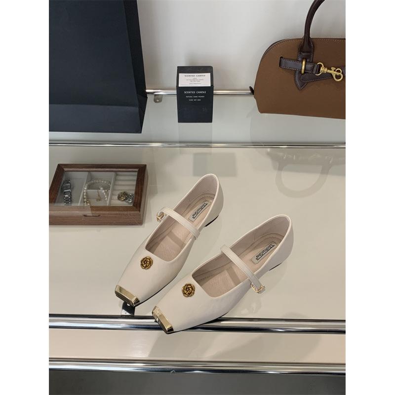 2025 Spring New Square Head Single Shoes with Temperament Retro Evening Shoes High Sense Small Fragrant Mary Jane Shoes