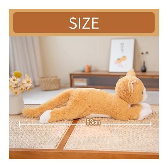 Fluffy Cat Plush Toy - Cute Gift for Cat Lovers (Black)