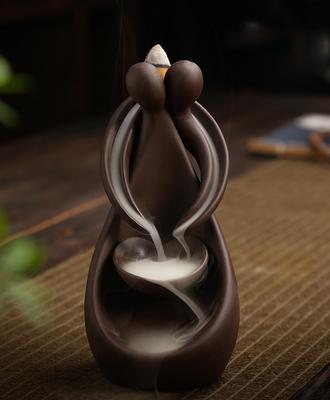 Incense Stick Holder Handmade Ceramic Lotus Incense Burner Fragrance  Backflow Water Censer Creative Sticks for Yoga Meditation