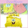 Conjunto de Cama Bob Esponja Calça Quadrada com Tecido de Poliéster para Decoração de Sono de Crianças e Adolescentes