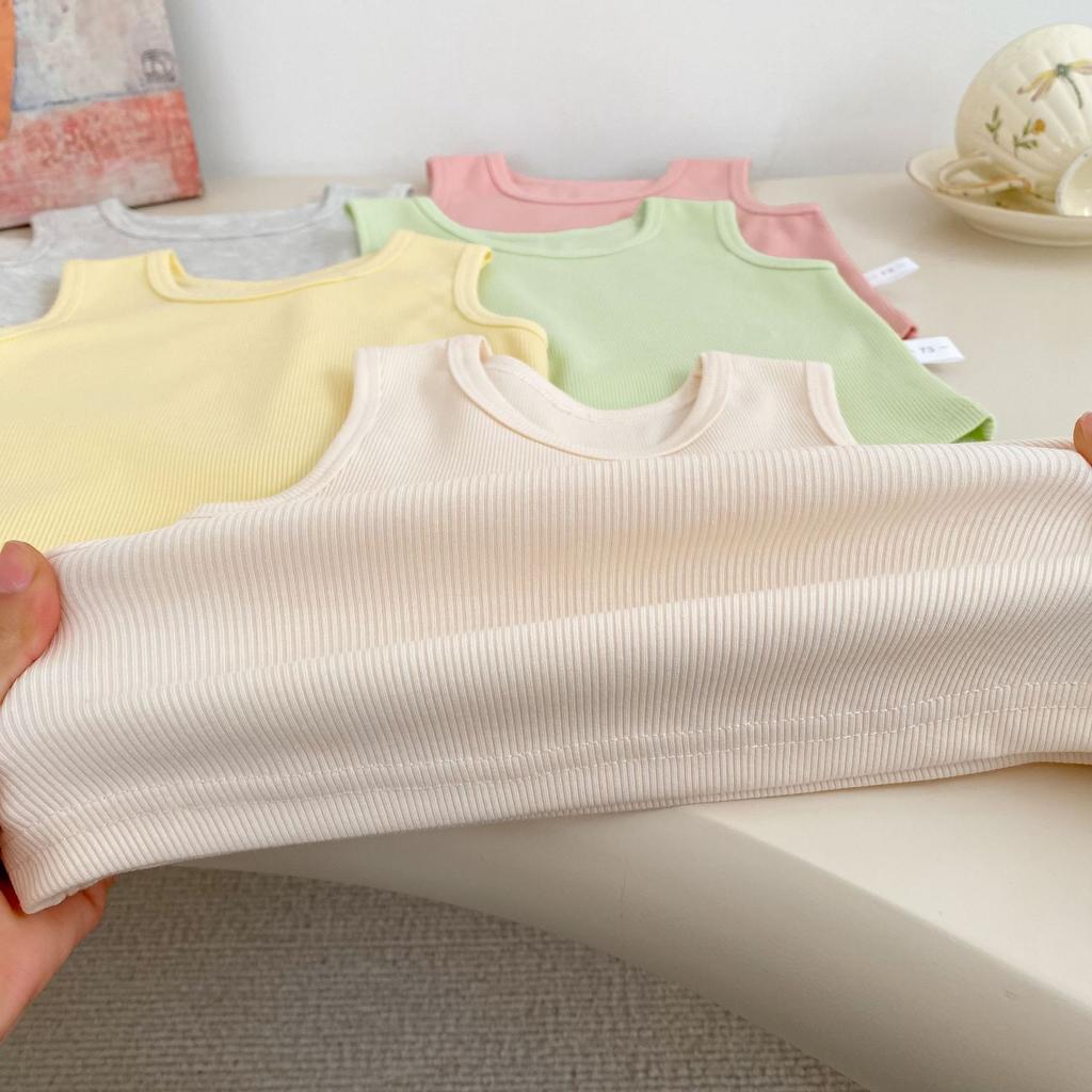 Baby Girls Summer Macaron Sleeveless Tank Top Lightweight Basic Layering Tee