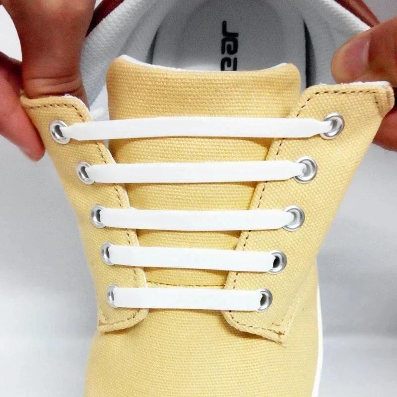 NEW 12pcs/lot Silicone Shoelaces No Tie Elastic Shoe Laces Special Shoestrings for Kid/Adult Lacing Rubber Sneakers Shoe Lace