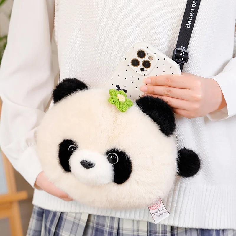 Creative Simulation Cartoon Panda Backpack Plush Toy Stuffed Animal Pet Raccoon Bag for Girls Kids Birthday Xmas Gifts