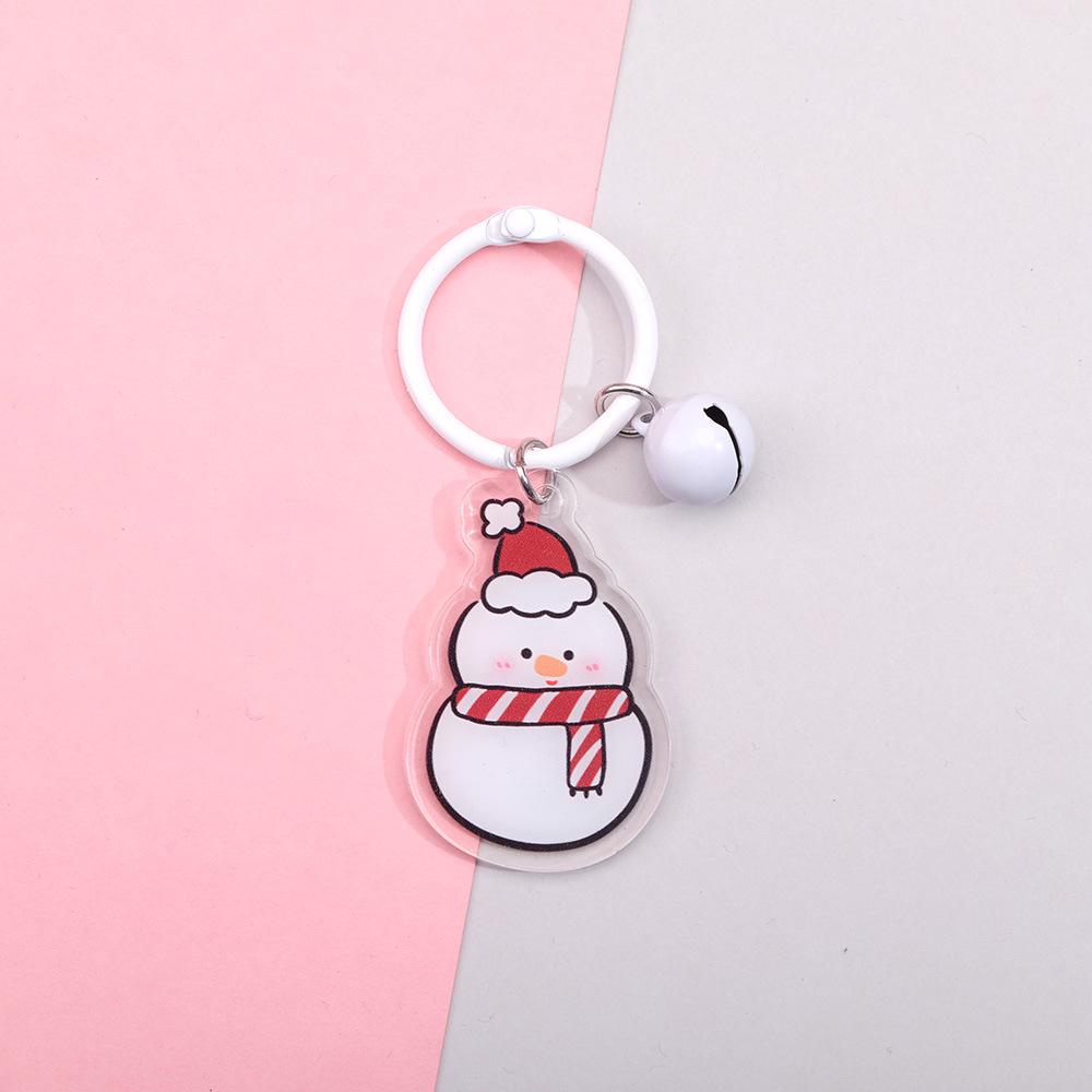 Double-Sided Santa Claus Cartoon Acrylic Keychain - Korean Style Backpack Pendant & Clothing Accessory
