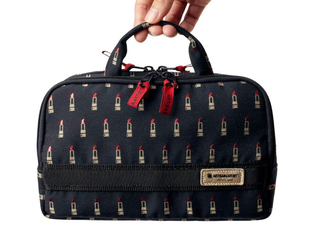 Artisan & Artist Large Slope-Shaped Pouch, Valiant Rouge, 8WP-LI120, Black