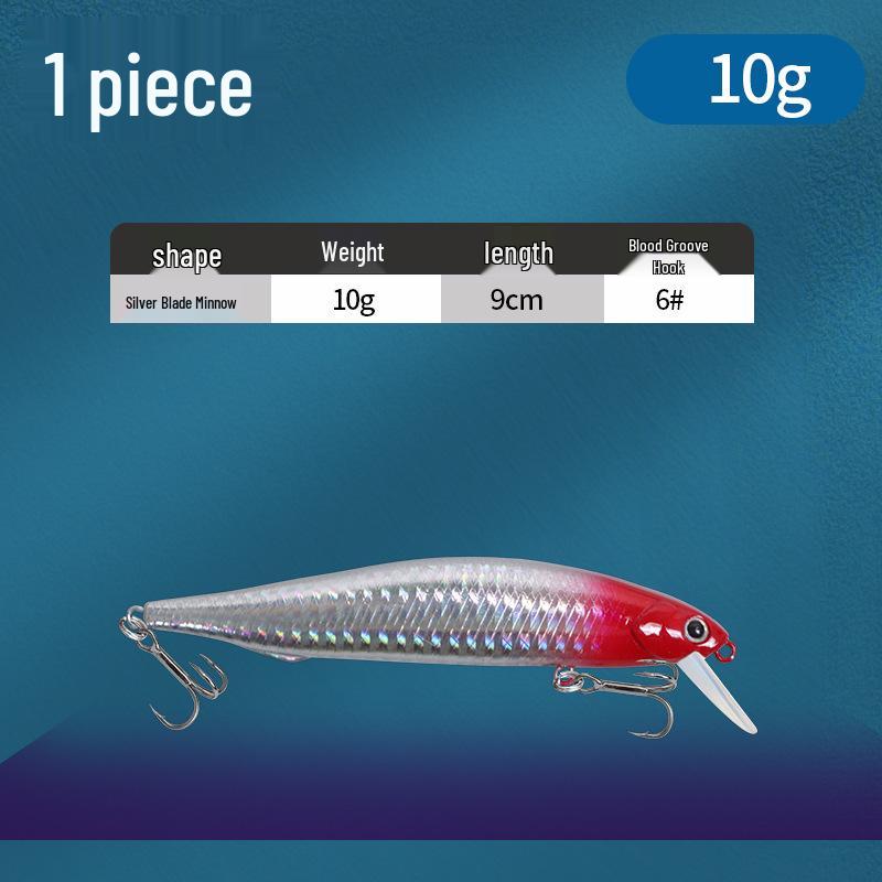 Silbernes Blatt Streamline Minnow Köder: Ultimativer Sinking Twitchbait für Weitwurf-Angeln