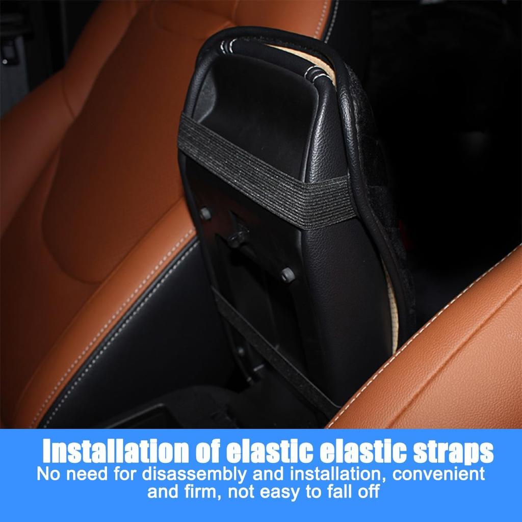Mandark Bling Car Center Console Cover, Crystal Rhinestone Fluffy Automotive Armrest Seat Box Cushion Pad, Soft Comfortable Diamond Arm Rest
