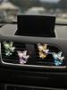 Car Air Vent Butterfly Clip, Gradient Pink Purple & Blue Design, Metal Clip for Car AC Vents, Vehicle Interior Decoration Access