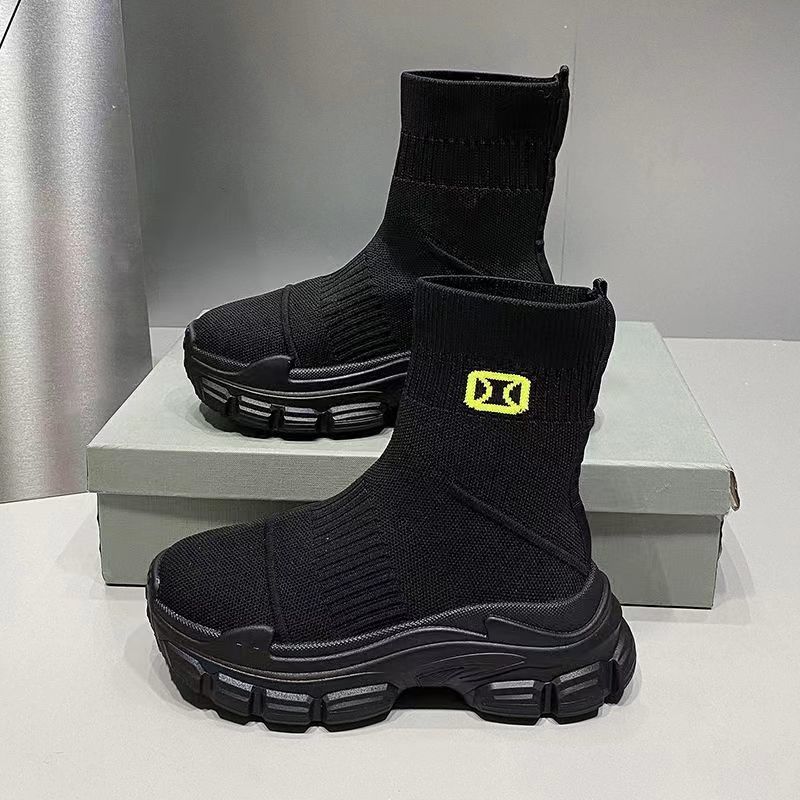 

Женские дышащие 2025 Лето Осень Новый стиль Интернет Хит Супер Хит Вязаные Высокие Повседневные Спортивные Эластичные Носки Ботинки 40 жёлтый