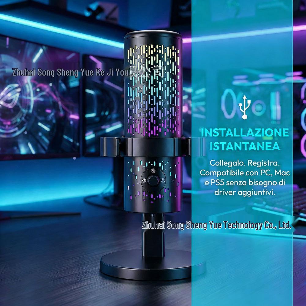 Cross-Border Extreme RGB USB Microphone for Live Streaming and Gaming
