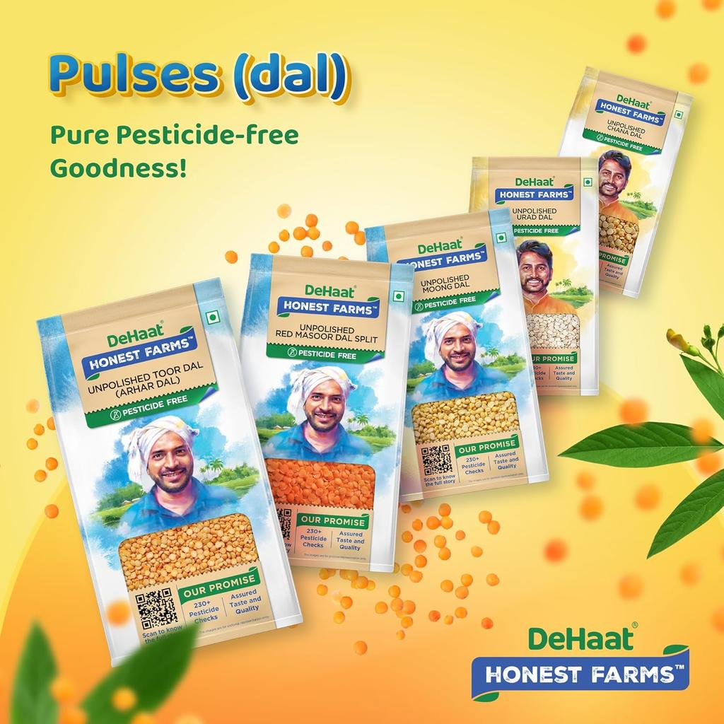 DeHaat Honest Farms Pesticide Free Unpolished Green Moong 1 KG