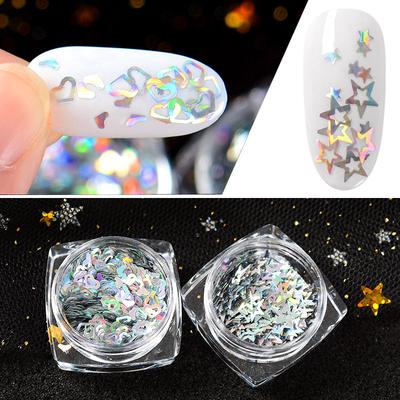 1g Cuore Amore Stella Forma Glitter Paillettes Polvere Decorazioni Nail Art Kit Strumenti Manicure
