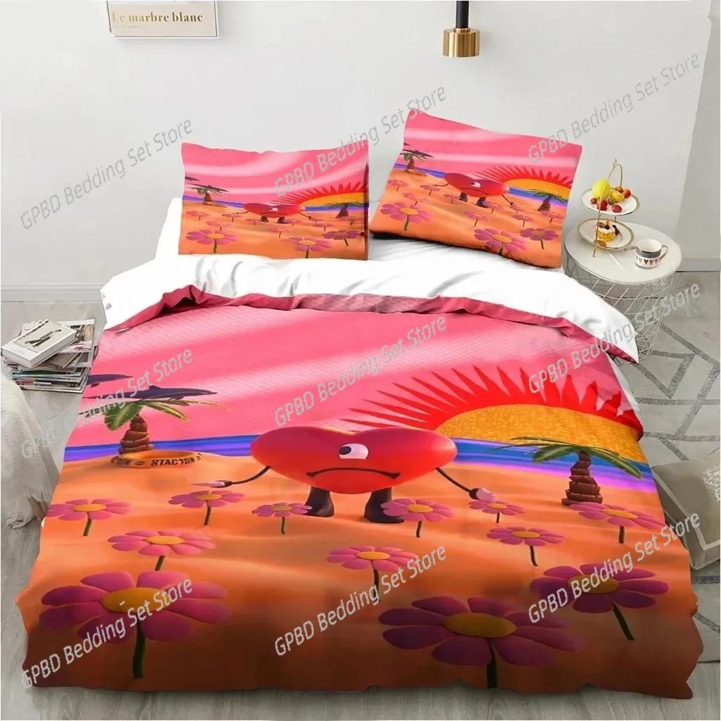 3D Funy Bad Buny Un Verano Sin Ti Beding Set Bedrom Soft Modern Bedspreads Comefortable Soft with Soft Fabric Duvet Cover Quilt Pilowcase