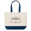 Shopping Bag - PLANETEE - Top Technician - Blue Background - Cotton 40 X 45 Cm - Made In France