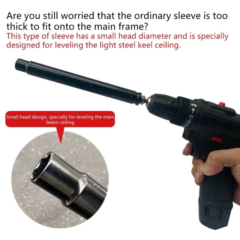 Heavy Duty Ceiling Leveling Socket Hollow Hex Sleeves Wrench Ergonomic Design Corrosion Resistant Steel Durability