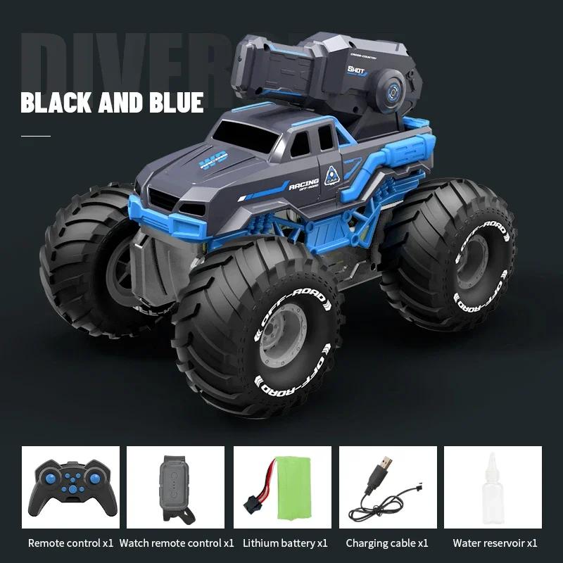 Non-Toxic 2.4G Self-Absorbing High-Pressure Water Gun Remote Control Car Amphibious Off-Road Vehicle Climbing Stunt Car Water Toys