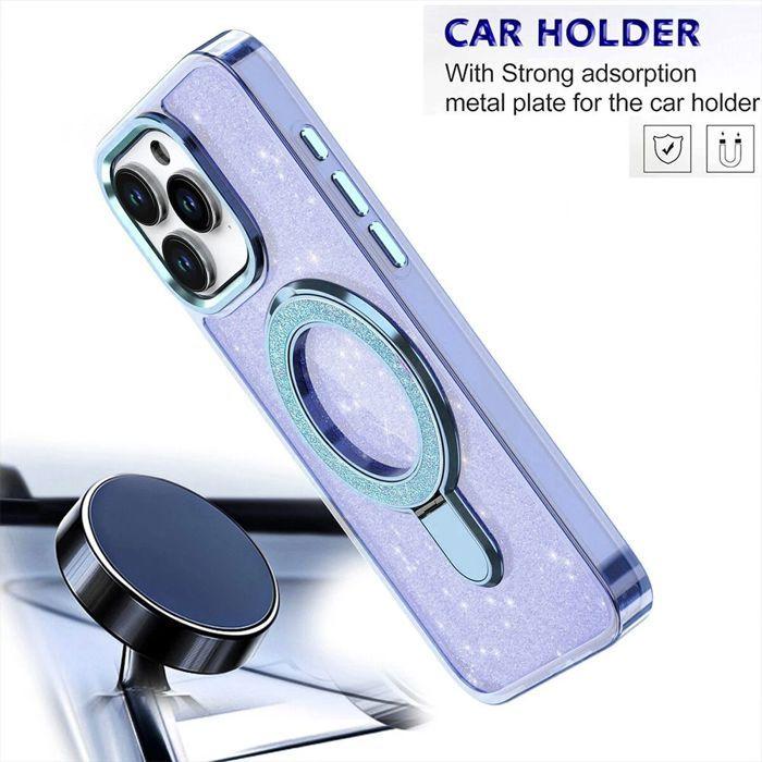 Coque de Protection - BOOLING - pour iPhone 17 Pro Max - Silicone PC Antichoc avec Cercle Magnétique Bleu