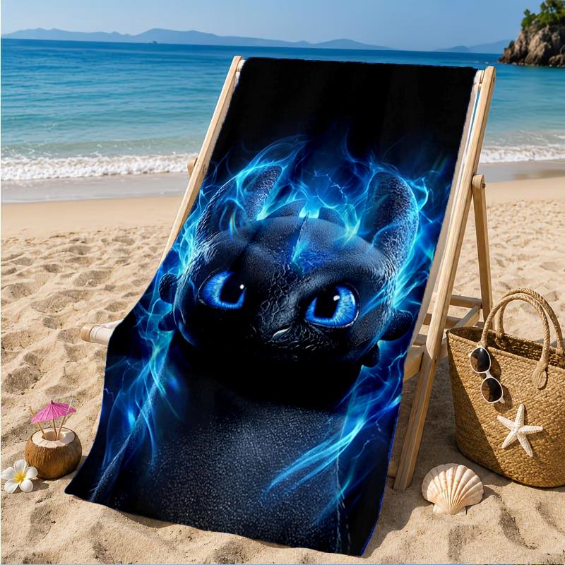 Energetic Alien Character Beach Towel, Super Soft Microfiber, Perfect Gift for Her/Him, Birthday, for Pool, Beach, Travel, Decor Beach Party