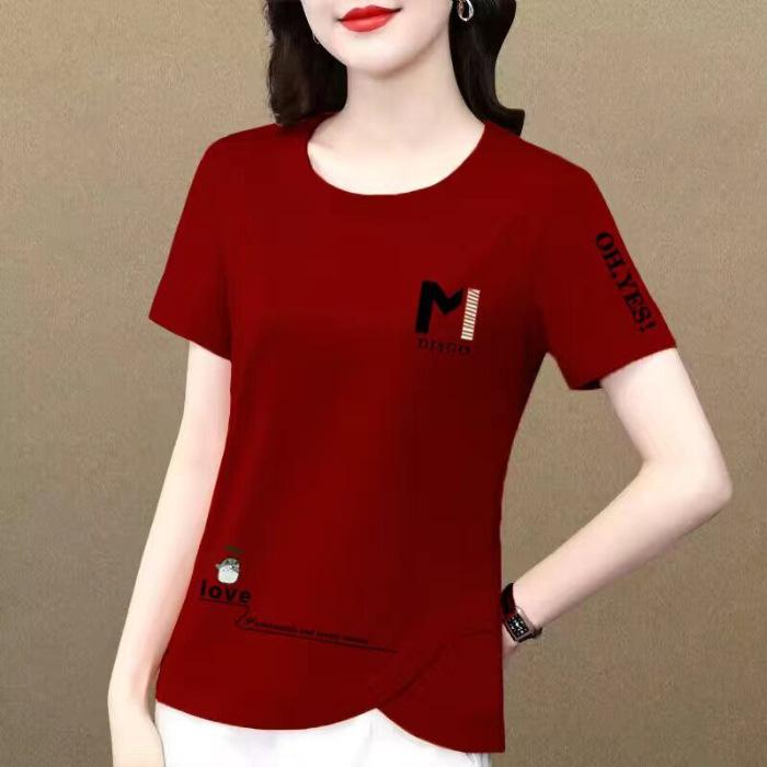 

YYFS женские модные повседневные летние весенние блузки и рубашки с короткими рукавами и круглым вырезом XXXXL