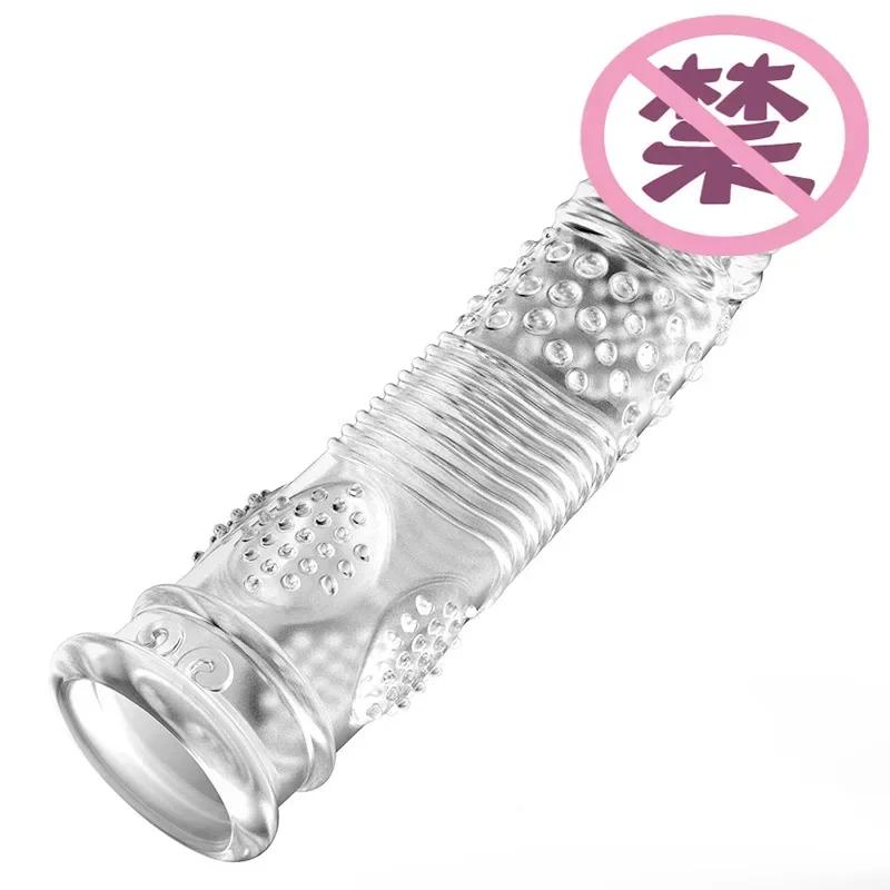 Transparent Crystal Penis Sleeve for Men - Reusable, Penis Extension, Delay & G - Spot Excitement