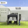 Faltpavillon, Biergartenpavillon, 4 abnehmbare Seitenwände, 2 Fenster, Metallgestell, 2 x 2 m, Schwarz
