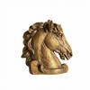 Horse Head Sculpture with Base Distressed Golden