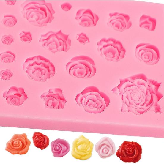 Rose Flower Silicone Mold Leaves Candy Mold Butterfly Silicone Molds Sugarcraft Candy Chocolate Molds for Chocolate Fondant Sugarcraft Clay Candy
