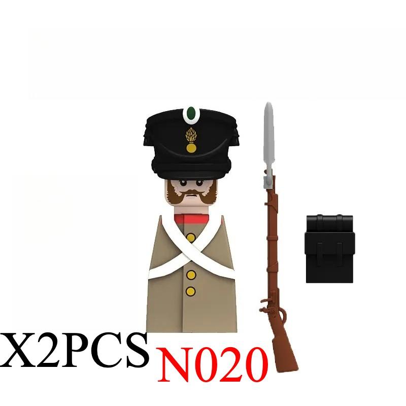 Medieval Napoleonic War Soldiers Figures Military MOC Building Block Knights British French Fusilier Rifles Weapon Kids Toy B08