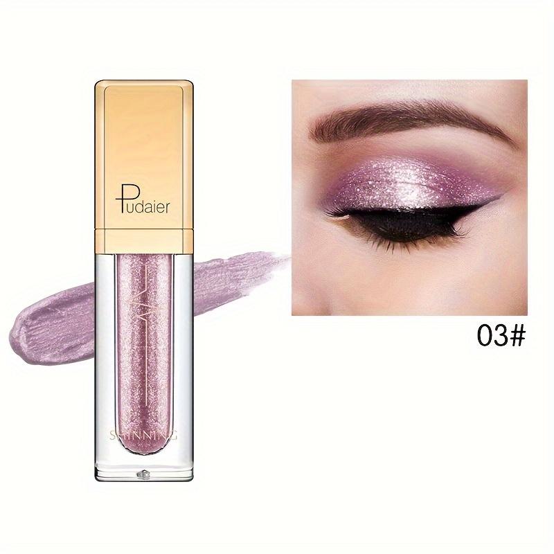 18 Colors Micro Glitter Liquid Eyeshadow, Brickstone Pearlescent Eyeshadow Liquid Waterproof Makeup Smokey Makeup Long Lasting Eyeshadow