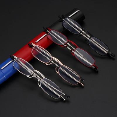 Anti Eyestrain with Tube Case Easy Carry Computer Reading Eyeglasses Foldable Reading Glasses