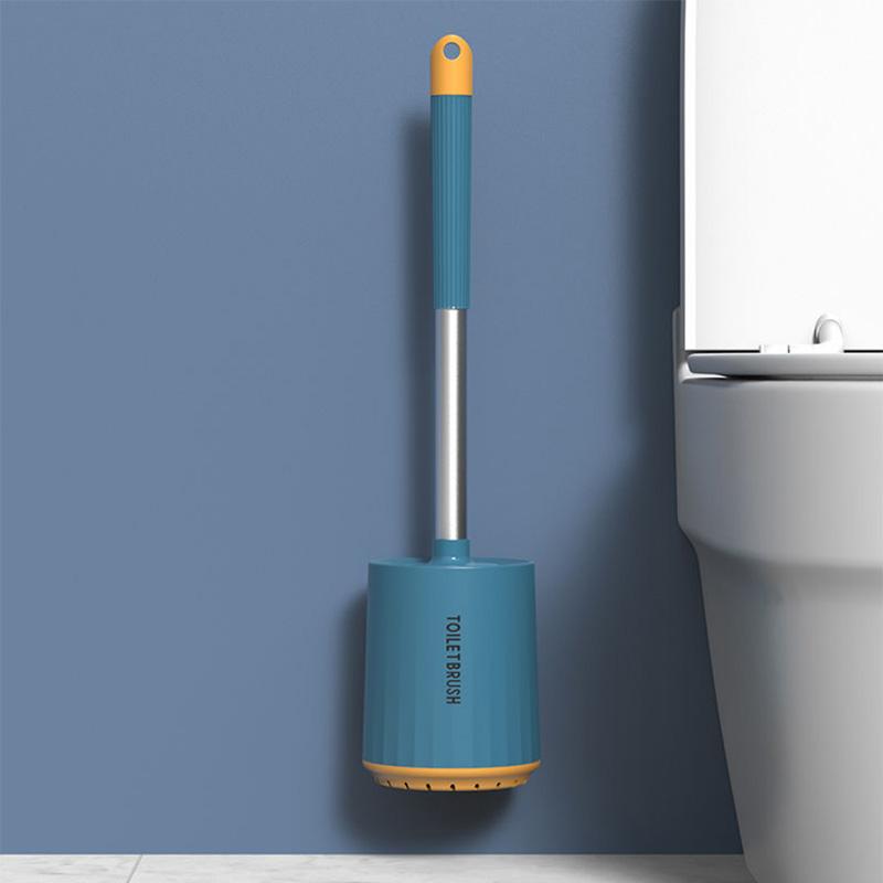 Wandmontierte Silikon-Toilettenbürste, Haushalts-Badezimmerbürste, keine tote Winkelreinigung, weiche Bürste