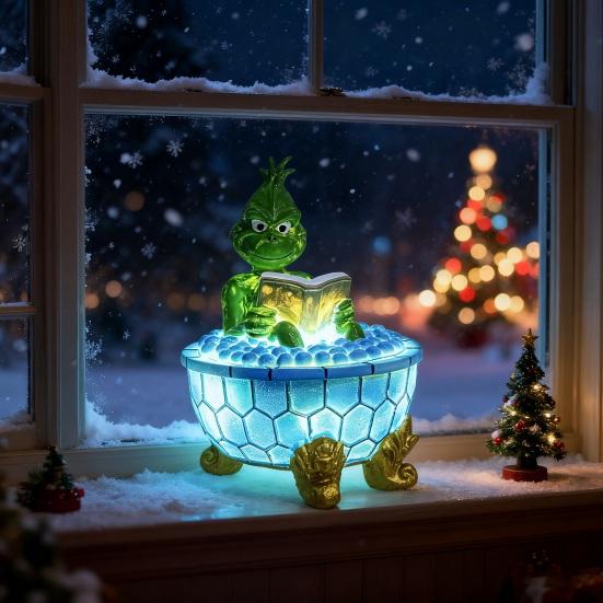 Ghost Bubble Bath Lamp Resin Craft Figure Halloween Decorative Ornament Living Room Bedroom Desktop Decoration