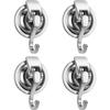 Suction Cup Hooks - AIMOONSA - 4 Pieces - Max Load 10 Kg - No Drilling Reusable - Silver