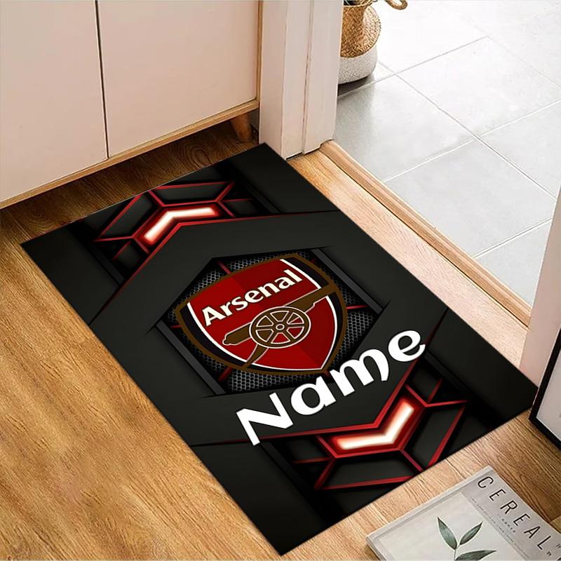 Custom Name Arse-nal Football Crest Rug Game Carpet, Floor Mat for Bedroom Living Room Entryway Rug, Home Decor Idea Gift for Christmas birthday