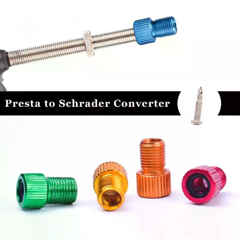 20Pcs Bicycle Valve Adapter Presta To Schrader Converter F/V To A/V Bike Tire Inflation Pump Nozzle Adaptor