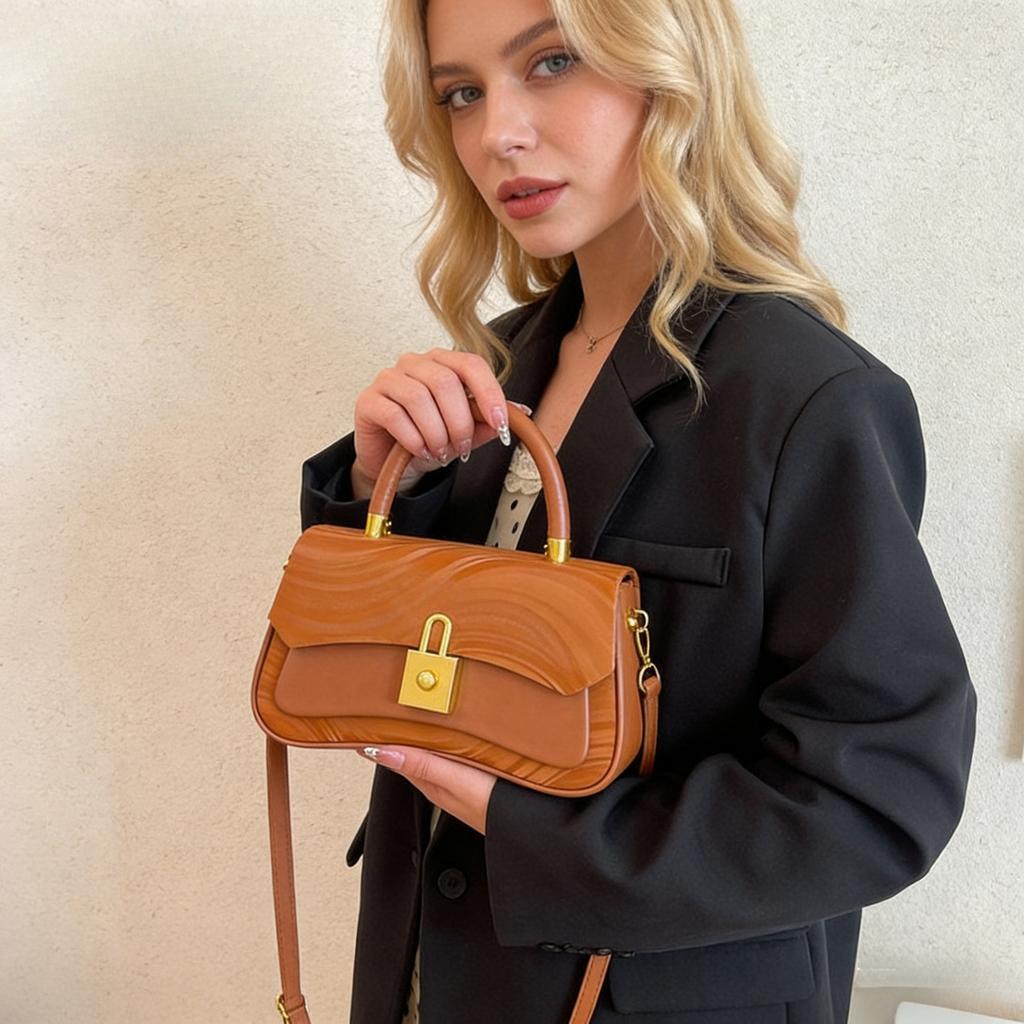 Fashion Women Shoulder Bag PU Leather Crossbody Bag Ladies Casual Daily Handbag with Adjustable Strap Lightweight Solid Color Commute Bag for Girls