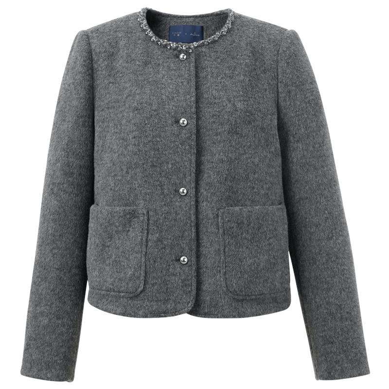 Sancai Women's Winter Wool-Blend Short Coat