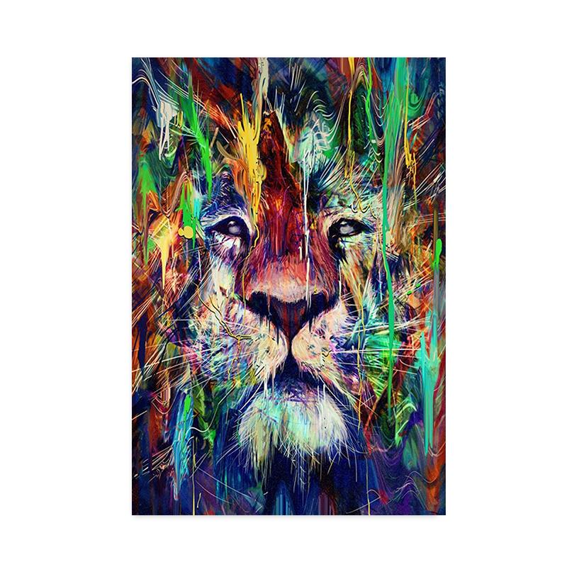 Abstract Animal Lion Canvas Poster Printing Modern Painting Wall Art Picture for Living Room Home Decoration Gift Cuadros