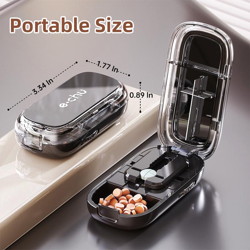 Health Pills Case Quarter Pill Cutter Storage Box Portable Medicine Tablet Medicine Dustproof Divider for Small Pills and Large