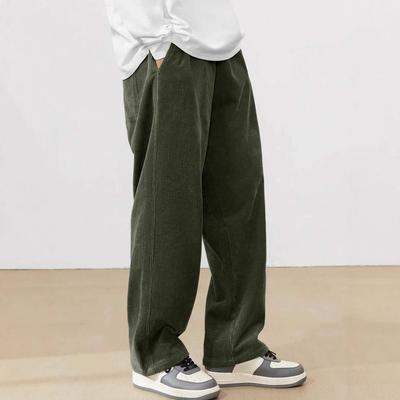 Men's Japanese Style Wide-Leg Cargo Pants - Autumn/Winter Casual Trousers