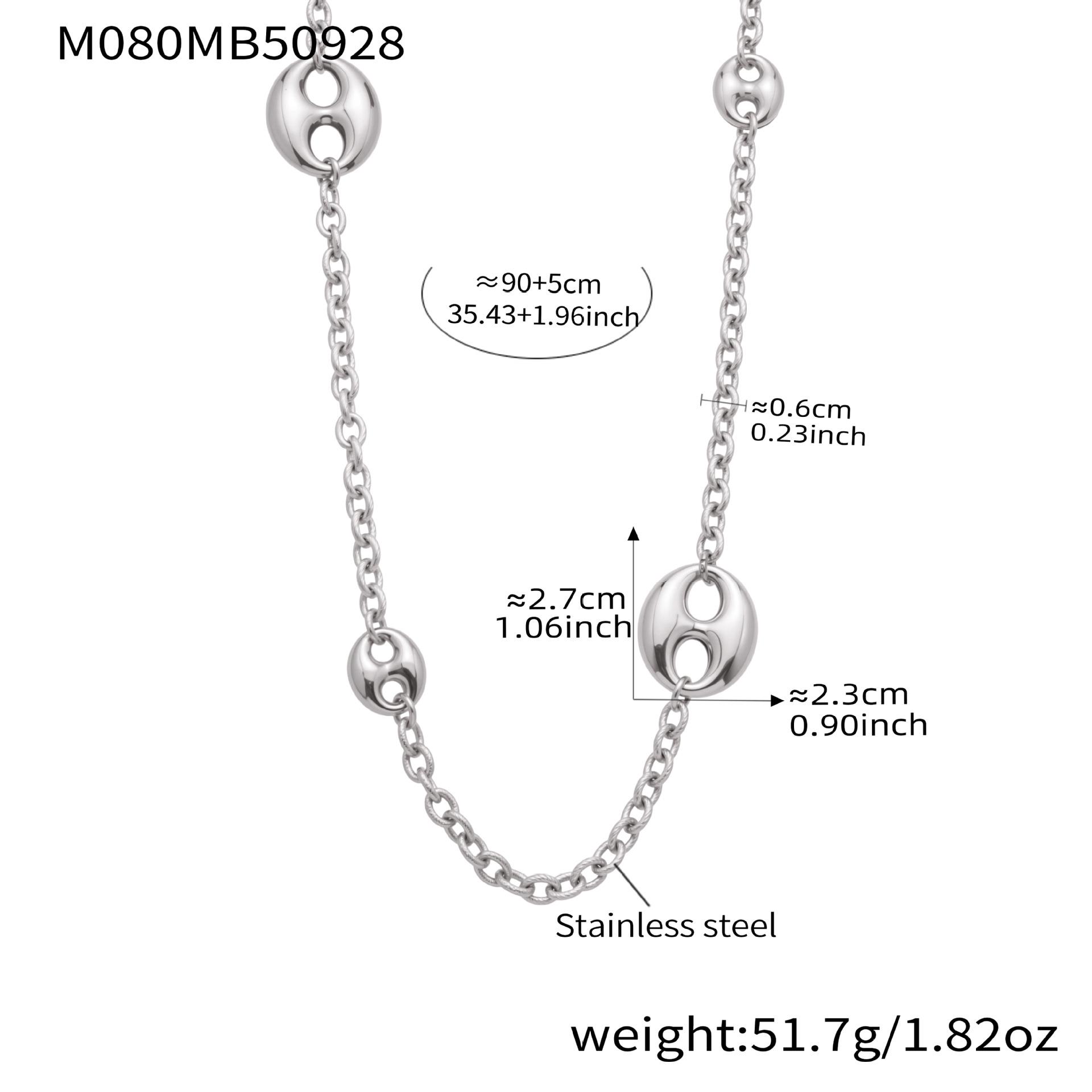 Mili Fashion 18K Gold-Plated Hollow Coffee Bean Long Sweater Chain Necklace