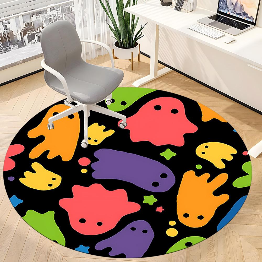 1pc Ghost Party Office Round Area Rug, Under Office Chairs Bedroom Living Room Home Decor, Room Deco