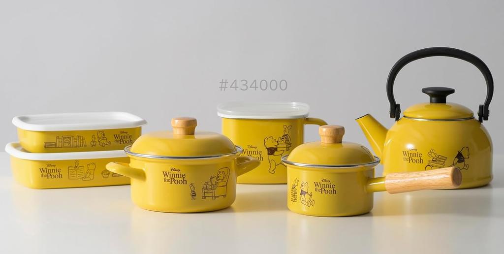 Fuji Enamel Disney Winnie the Pooh Shallow Square Container ML Set 2-Piece DYQ-2SF.P