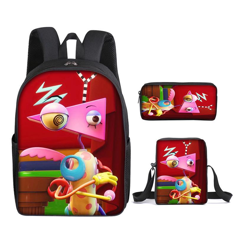 Digital Circus Children'S School Bag The Amazing Digital Circus Student Backpack Three-Piece Set